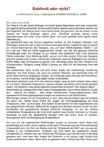 Hohlwelt oder nicht?