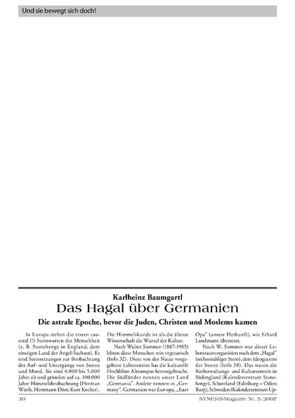 Das Hagal über Germanien – Die astrale Epoche, bevor die Juden, Christen und Moslems kamen