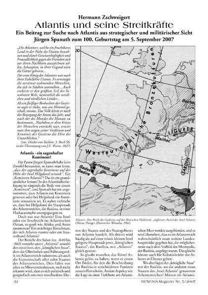 Atlantis und seine Streitkräfte – Ein Beitrag zur Suche nach Atlantis aus strategischer und militärischer Sicht. Jürgen Spanuth zum 100. Geburtstag