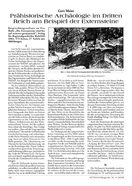 Prähistorische Archäologie im Dritten Reich am Beispiel der Externsteine