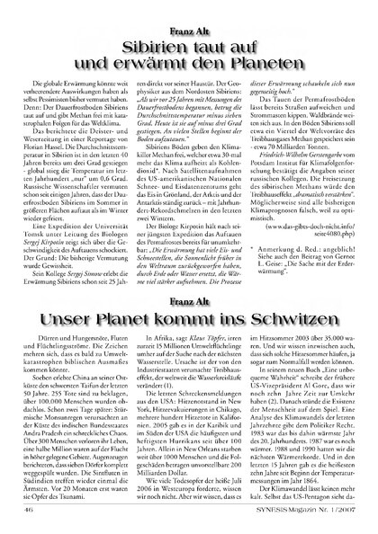 Unser Planet kommt ins Schwitzen
