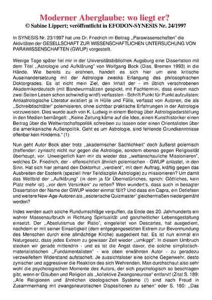 Moderner Aberglaube: wo liegt er?