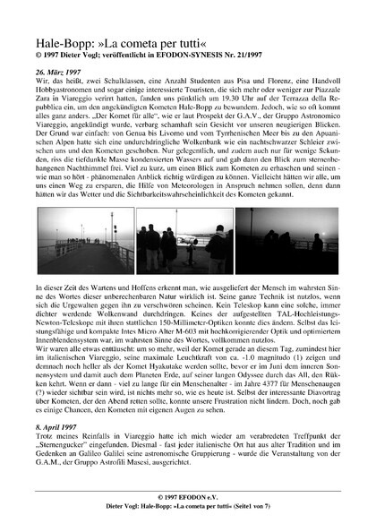 Hale-Bopp: “La cometa per tutti”