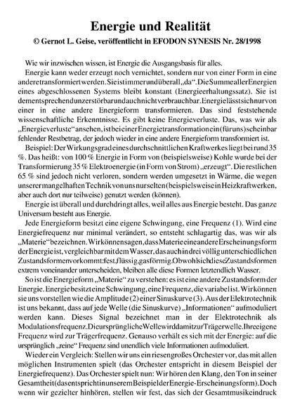 Energie und Realität