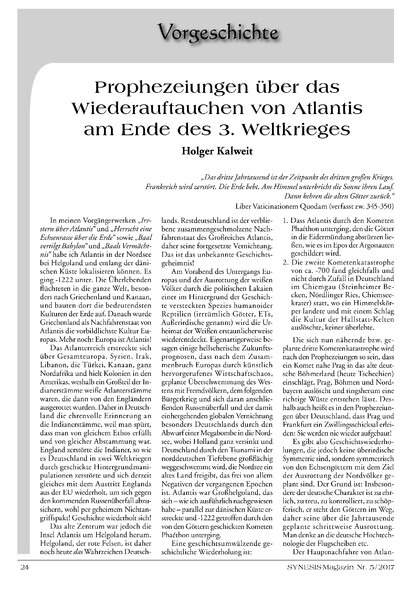 Prophezeiungen über das Wiederauftauchen von Atlantis