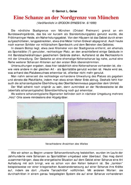 EFODON-Keltenschanzen-Report: Eine Schanze an der Nordgrenze von München