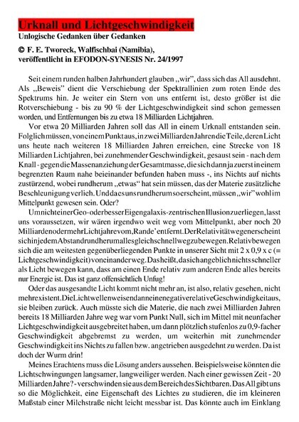 Noch einmal “Urknall”
