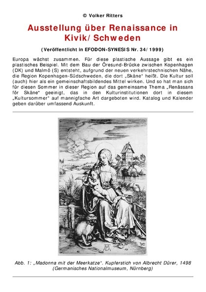 Ausstellung über Renaissance in Kivik/Schweden