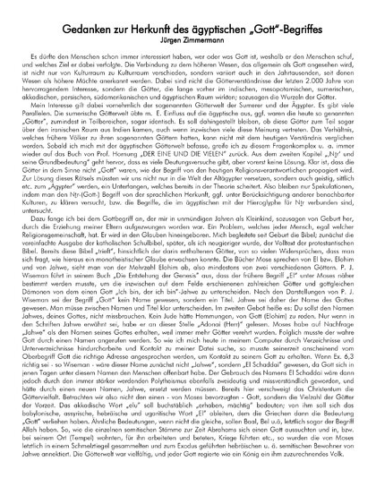 Gedanken zur Herkunft des ägyptischen “Gott”-Begriffes
