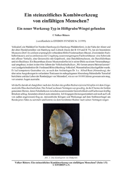 Ein steinzeitliches Kombiwerkzeug von einfältigen Menschen?