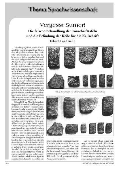 Vergesst Sumer! Die falsche Behandlung der Tonschrifttafeln und die Erfindung der Keile für die Keilschrift