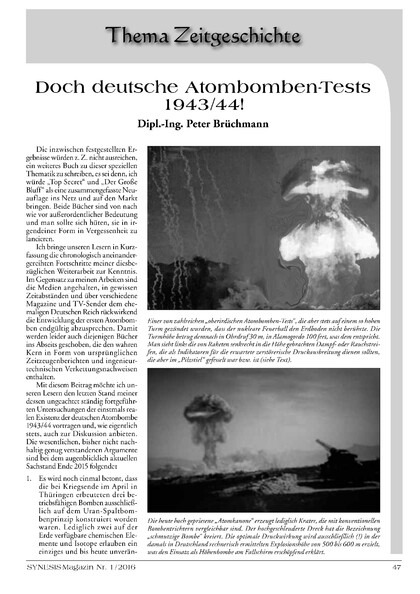 Doch deutsche Atombombentests 1943/44!