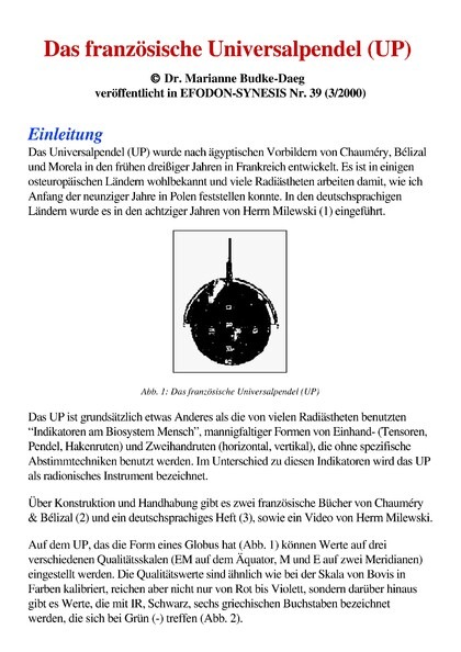 Das französische Universalpendel (UP)