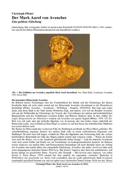 Der Mark Aurel von Avenches