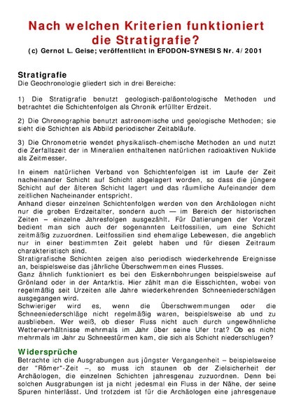 Nach welchen Kriterien funktioniert die Stratigrafie