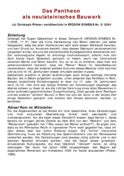 Das Pantheon als neulateinisches Bauwerk