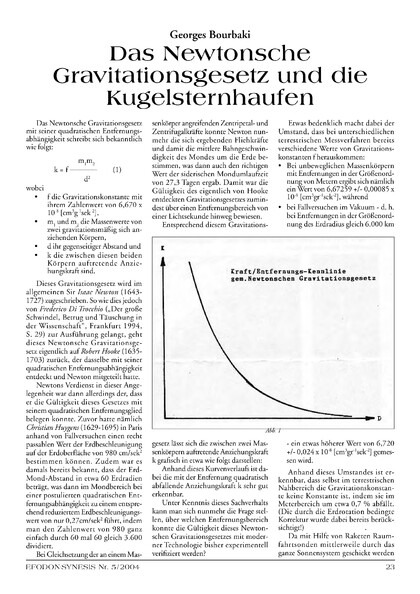 Das Newtonsche Gravitationsgesetz und die Kugelsternhaufen