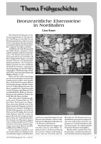Bronzezeitliche Ehrensteine in Norditalien