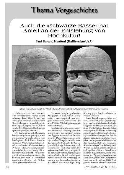 Auch die „schwarze Rasse“ hat Anteil an der Entstehung von Hochkultur (Paul Barton)