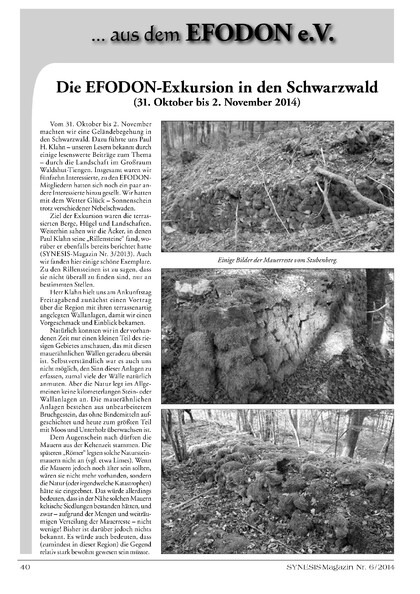 Die EFODON-Exkursion in den Schwarzwald (Gernot L. Geise)
