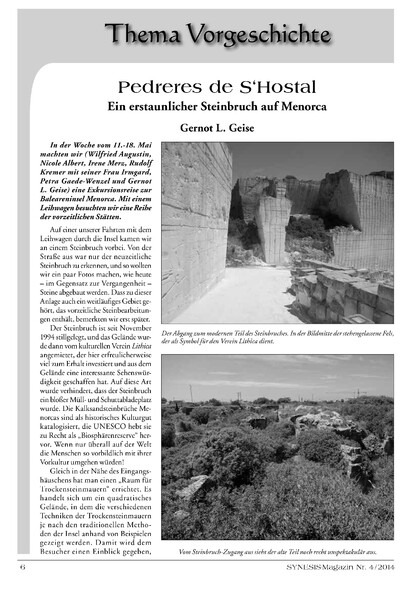 Pedreres de S‘Hostal – Ein erstaunlicher Steinbruch auf Menorca (Gernot L. Geise)