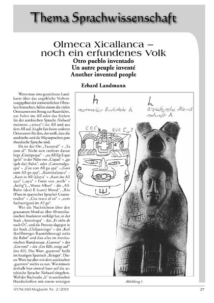 Olmeca Xicallanca – noch ein erfundenes Volk (Erhard Landmann)