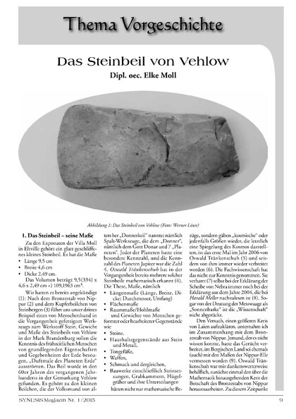 Das Steinbeil von Vehlow (Elke Moll)