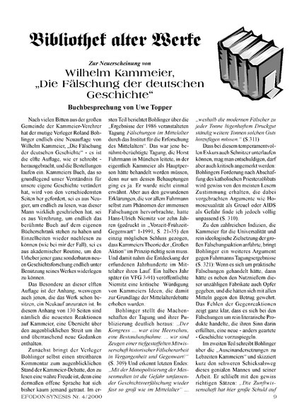 Zur Neuerscheinung von Wilhelm Kammeier “Die Fälschung der deutschen Geschichte”