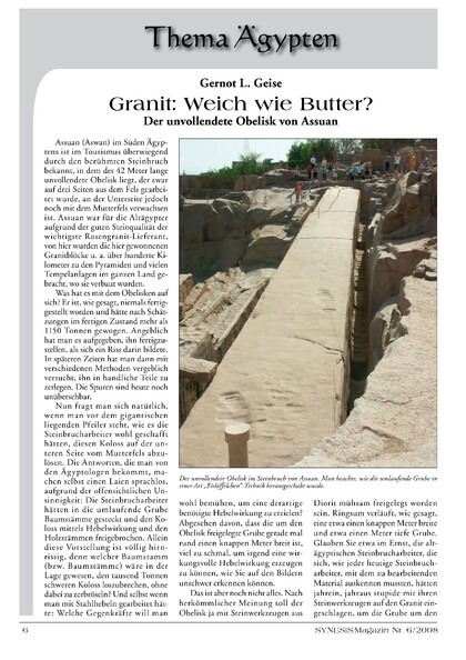 Granit: weich wie Butter? Der unvollendete Obelisk von Assuan