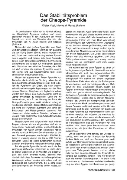 Das Stabilitätsproblem der Cheops-Pyramide