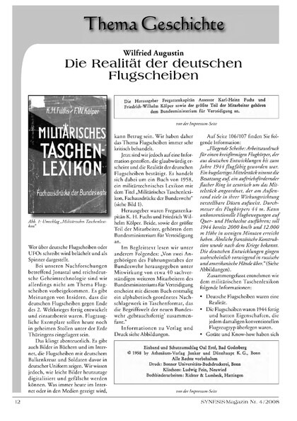 Die Realität der deutschen Flugscheiben