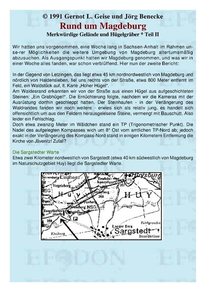 Rund um Magdeburg – Merkwürdige Gelände und Hügelgräber (Teil 2)