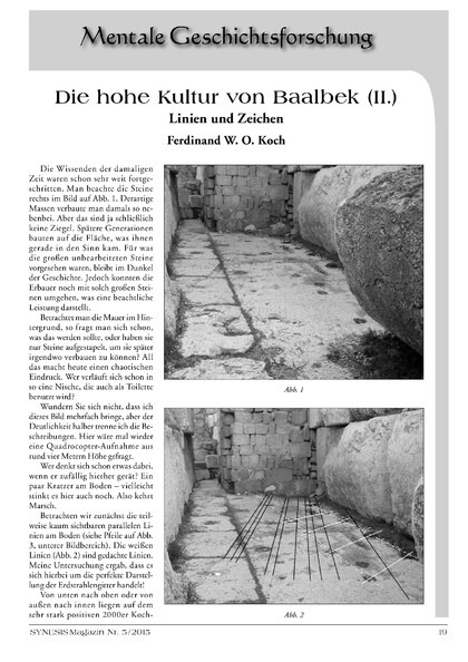 Die hohe Kultur von Baalbek (II.) Linien und Zeichen