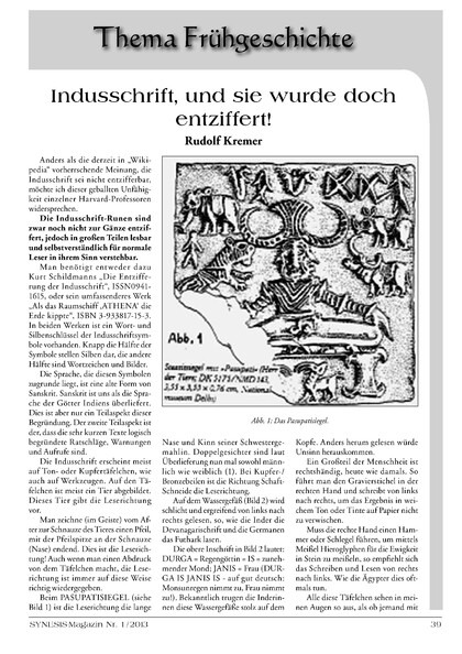 Die Indusschrift – und sie wurde doch entziffert! (Teil 1)