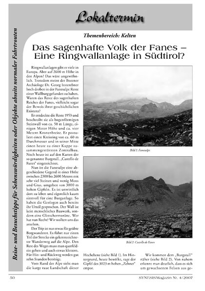 Das sagenhafte Volk der Fanes – Eine Ringwallanlage in Südtirol?