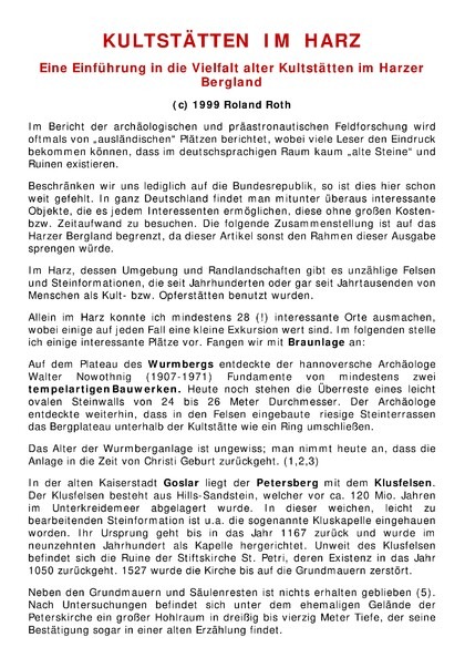 Kultstätten im Harz