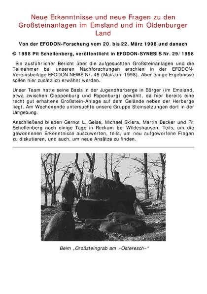 Neue Erkenntnisse und neue Fragen zu den Großsteinanlagen im Emsland und im Oldenburger Land.