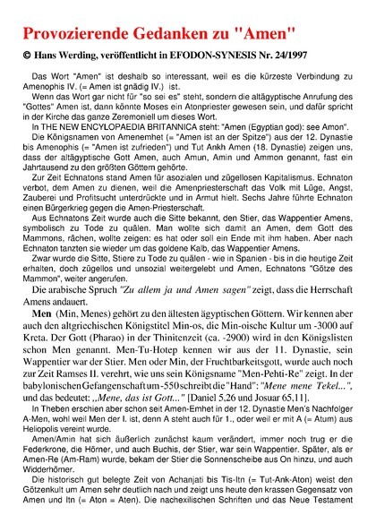Provozierende Gedanken zu „Amen“