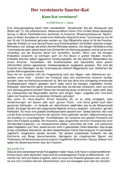 Der versteinerte Saurier-Kot