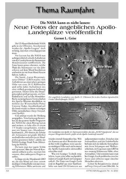 Die NASA kann es nicht lassen: Neue Fotos der angeblichen Apollo-Landeplätze veröffentlicht