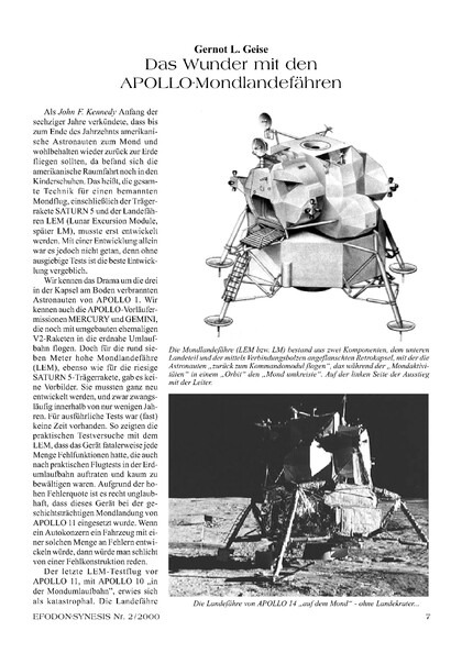 Das Wunder mit den APOLLO-Landefähren