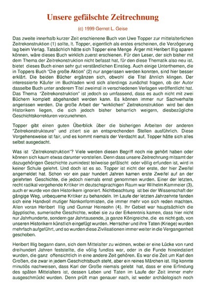 Unsere gefälschte Zeitrechnung