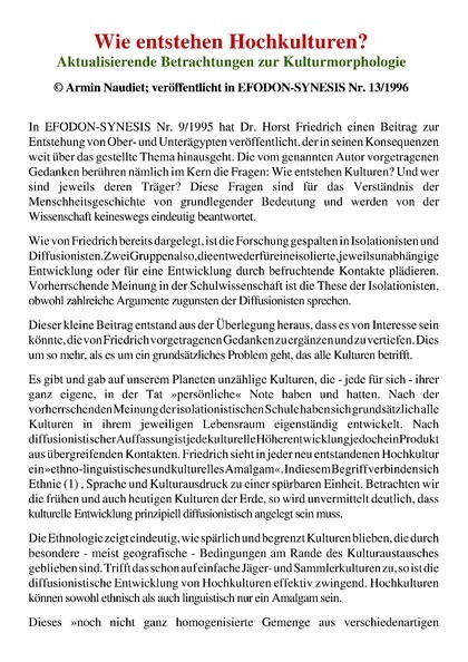 Wie entstehen Hochkulturen?