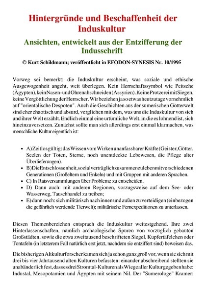 Hintergründe und Beschaffenheit der Induskultur