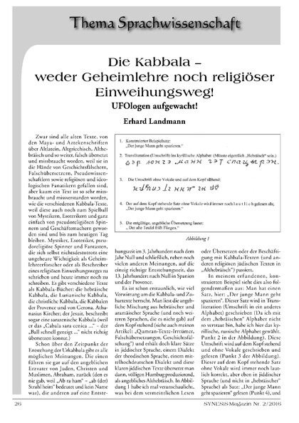 Die Kabbala weder Geheimlehre noch religiöser Einweihungsweg UFOlogen aufgewacht!