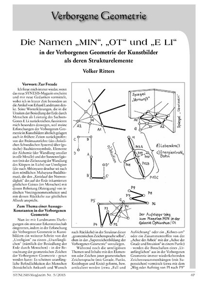 Die Namen „MIN“, „OT“ und „E LI“ in der Verborgenen Geometrie der Kunstbilder als deren Strukturelemente