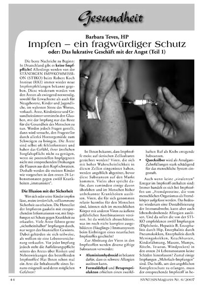 Das lukrative Geschäft mit der Angst (Teil 1)